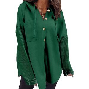 BRAND NEW SHEWIN Oversized Sweatshirt - Casual Button Hooded Style